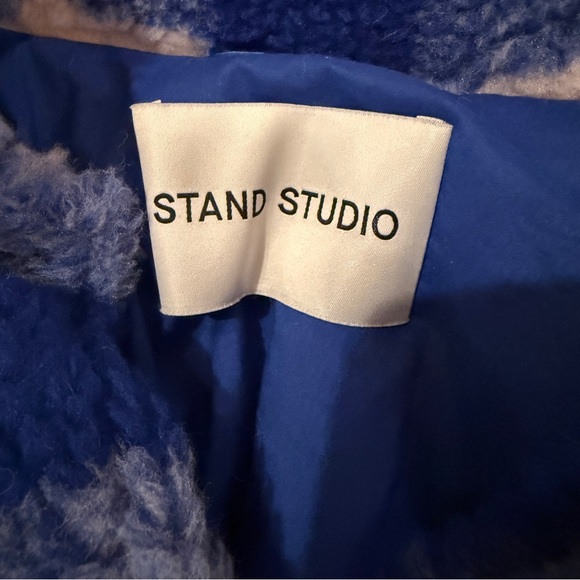 Stand‎ Studio Sabi Oversized Blue & Pink Plaid Fuzzy Shacket Jacket Sz 32 - Picture 8 of 10